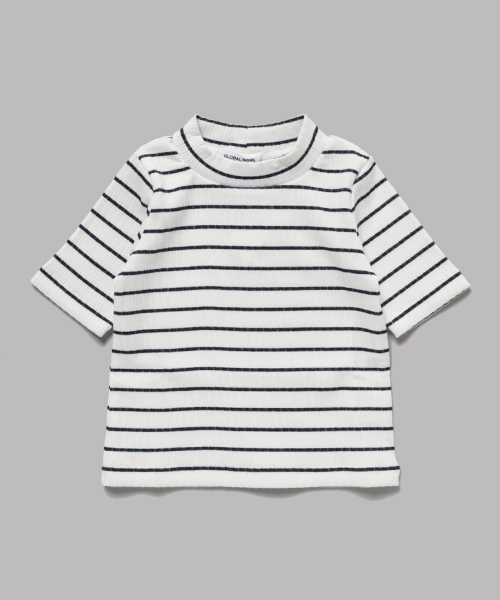 GLOBAL WORK（グローバルワーク）の「【キッズ】テレコハイネック5分袖/743176（Tシャツ/カットソー・キッズ・ホワイト/その他1/グレー・MEDIUM/LARGE/SMALL/X-LARGE/XX-LARGE）」の3枚目の写真