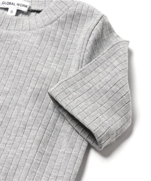 GLOBAL WORK（グローバルワーク）の「【キッズ】テレコハイネック5分袖/743176（Tシャツ/カットソー・キッズ・ホワイト/その他1/グレー・MEDIUM/LARGE/SMALL/X-LARGE/XX-LARGE）」の4枚目の写真