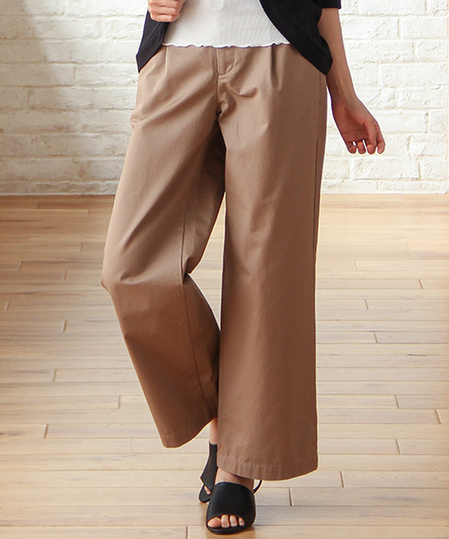 Honeys（ハニーズ）の「ベルト付き チノワイドパンツロング丈（チノパンツ・レディース・ライトベージュ/ネイビー/キャメル/ブラック/カーキ/オレンジ/ブラウン・L/M/LL/S）」の3枚目の写真