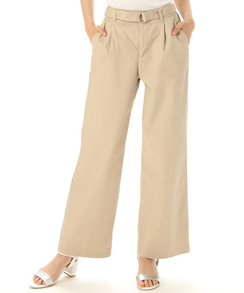 Honeys（ハニーズ）の「ベルト付き チノワイドパンツロング丈（チノパンツ・レディース・ライトベージュ/ネイビー/キャメル/ブラック/カーキ/オレンジ/ブラウン・L/M/LL/S）」の4枚目の写真