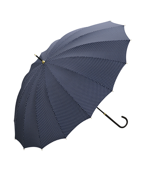 Wpc.(ダブリュピーシー)の「16本骨ドット(長傘・レディース・ブラック/グリーン/ピンク/ネイビー・FREE)」の10枚目の写真