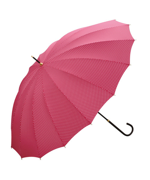 Wpc.(ダブリュピーシー)の「16本骨ドット(長傘・レディース・ブラック/グリーン/ピンク/ネイビー・FREE)」の9枚目の写真