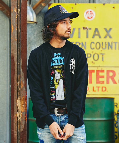 HYSTERIC GLAMOUR（ヒステリックグラマー）の「PARADISE CLUB刺繍 BZ（カーディガン/ボレロ・メンズ・ネイビー/トップグレー/ブラック・SMALL/MEDIUM/LARGE）」の2枚目の写真