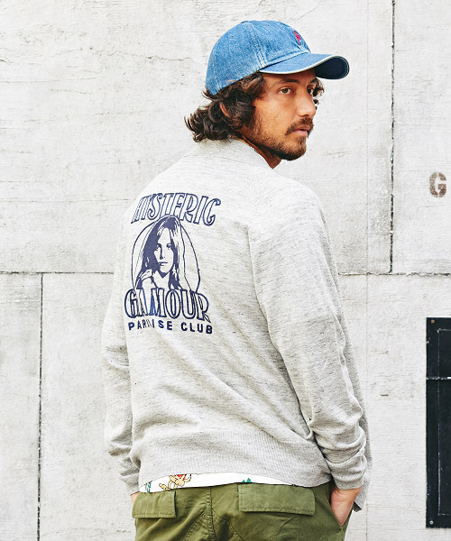 HYSTERIC GLAMOUR（ヒステリックグラマー）の「PARADISE CLUB刺繍 BZ（カーディガン/ボレロ・メンズ・ネイビー/トップグレー/ブラック・SMALL/MEDIUM/LARGE）」の4枚目の写真