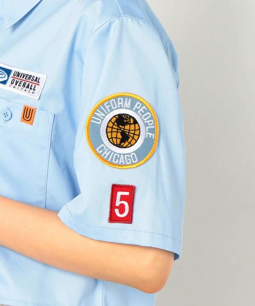 UNIVERSAL OVERALL（ユニバーサルオーバーオール）の「Another Edition×UNIVERSAL OVERALLワッペンシャツ ◆（シャツ/ブラウス・レディース・モカ/ライトブルー・FREE）」の8枚目の写真