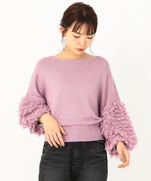 Another Edition(アナザーエディション)の「ループスリーブニットプルーバー ◆(ニット/セーター・レディース・オフホワイト/ワイン/ライラック/ブラック・フリー)」の3枚目の写真