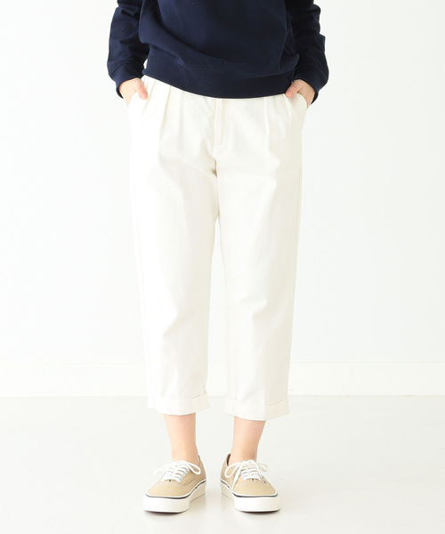 BEAMS BOY（ビームスボーイ）の「BEAMS BOY / チノ ペグトップ パンツ（チノパンツ・レディース・ホワイト/ベージュ/ネイビー・0/1）」の4枚目の写真