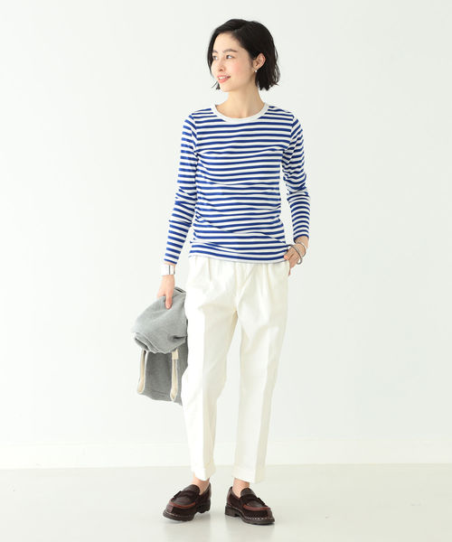 BEAMS BOY（ビームスボーイ）の「BEAMS BOY / チノ ペグトップ パンツ（チノパンツ・レディース・ホワイト/ベージュ/ネイビー・0/1）」の7枚目の写真