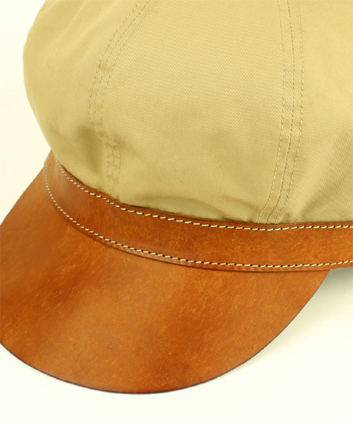 International Gallery BEAMS（インターナショナルギャラリービームス）の「MASTER&CO / 別注 コットン×レザーキャップ（キャスケット・メンズ・カーキ/ネイビー・ONE SIZE）」の12枚目の写真