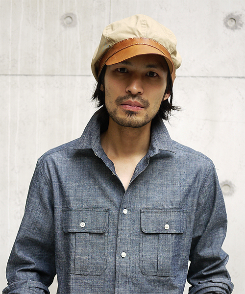 International Gallery BEAMS（インターナショナルギャラリービームス）の「MASTER&CO / 別注 コットン×レザーキャップ（キャスケット・メンズ・カーキ/ネイビー・ONE SIZE）」の14枚目の写真