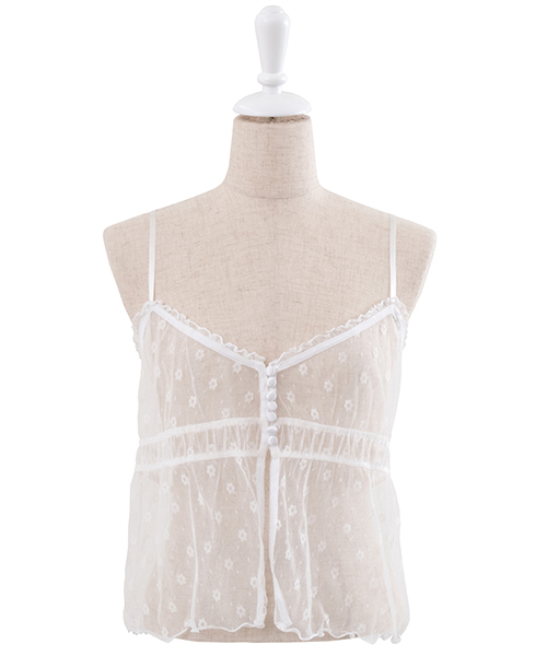 PUNYUS（プニュズ）の「チュールキャミソール（キャミソール・レディース・ホワイト/ライトピンク/ブラック・3/1/2/4）」の2枚目の写真