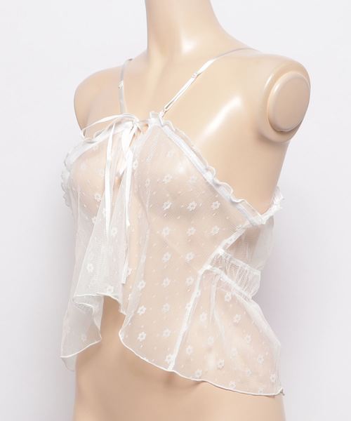 PUNYUS（プニュズ）の「チュールキャミソール（キャミソール・レディース・ホワイト/ライトピンク/ブラック・3/1/2/4）」の4枚目の写真