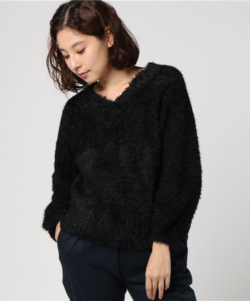 earth music&ecology（アースミュージックアンドエコロジー）の「・フェザーニットプルオーバー（ニット/セーター・レディース・ライトピンク/ミント/アイボリー/ベージュ/ブラック/ライトグレー・FREE）」の3枚目の写真