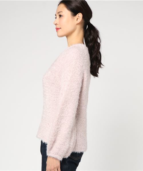 earth music&ecology（アースミュージックアンドエコロジー）の「・フェザーニットプルオーバー（ニット/セーター・レディース・ライトピンク/ミント/アイボリー/ベージュ/ブラック/ライトグレー・FREE）」の7枚目の写真