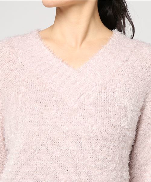 earth music&ecology（アースミュージックアンドエコロジー）の「・フェザーニットプルオーバー（ニット/セーター・レディース・ライトピンク/ミント/アイボリー/ベージュ/ブラック/ライトグレー・FREE）」の9枚目の写真