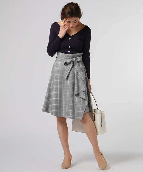 SWINGLE（スウィングル）の「ラメチェックウィンディスカート◆（スカート・レディース・グレー系その他/ブラック系その他/ブルー系その他・MEDIUM/SMALL/X-SMALL）」の2枚目の写真