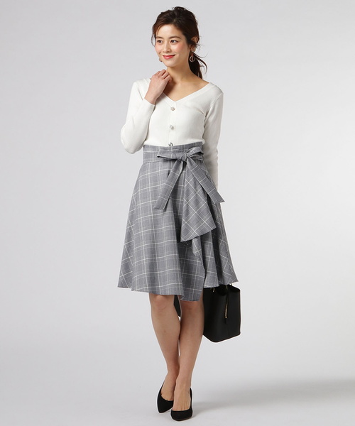 SWINGLE（スウィングル）の「ラメチェックウィンディスカート◆（スカート・レディース・グレー系その他/ブラック系その他/ブルー系その他・MEDIUM/SMALL/X-SMALL）」の3枚目の写真