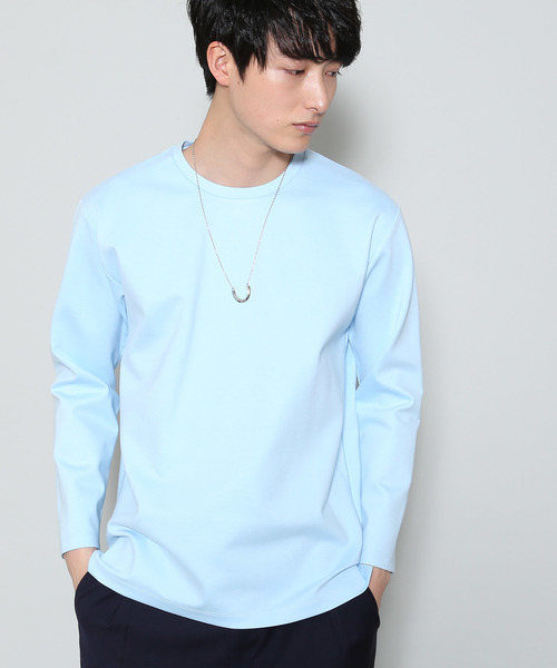 JUNRED(ジュンレッド)の「ポンチクループルオーバーカットソー(Tシャツ/カットソー・メンズ・ホワイト/サックスブルー/パープル/ライトグリーン/ネイビー/ブルー系その他4・M/S/L)」の1枚目の写真