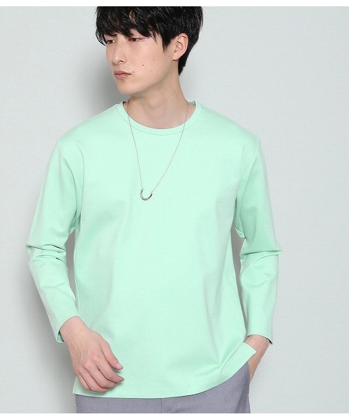 JUNRED(ジュンレッド)の「ポンチクループルオーバーカットソー(Tシャツ/カットソー・メンズ・ホワイト/サックスブルー/パープル/ライトグリーン/ネイビー/ブルー系その他4・M/S/L)」の3枚目の写真