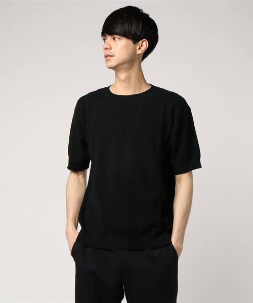 MARGARET HOWELL（マーガレットハウエル）の「FINE COTTON PIQUE（ニット/セーター・メンズ・ブラック/グレー・LARGE/MEDIUM）」の2枚目の写真