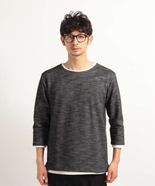 BLISS POINT（ブリスポイント）の「ニットソーレイヤード7分袖/781863（Tシャツ/カットソー・メンズ・ホワイト/ネイビー/ブラック/ベージュ・MEDIUM/LARGE）」の19枚目の写真