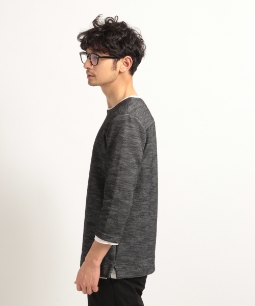 BLISS POINT（ブリスポイント）の「ニットソーレイヤード7分袖/781863（Tシャツ/カットソー・メンズ・ホワイト/ネイビー/ブラック/ベージュ・MEDIUM/LARGE）」の18枚目の写真