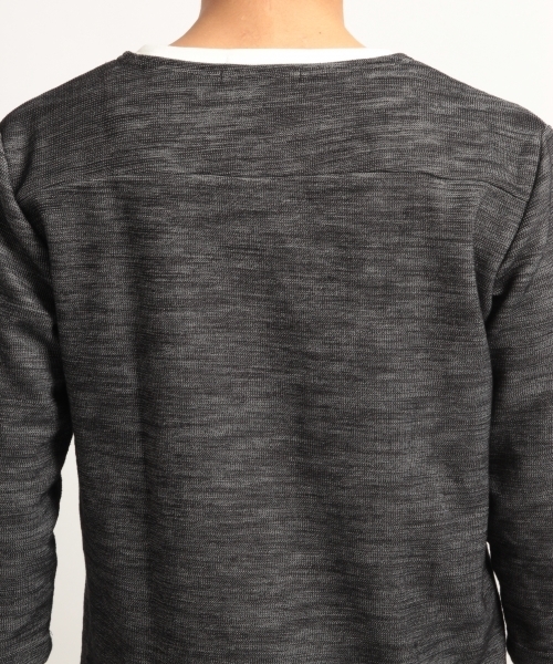 BLISS POINT（ブリスポイント）の「ニットソーレイヤード7分袖/781863（Tシャツ/カットソー・メンズ・ホワイト/ネイビー/ブラック/ベージュ・MEDIUM/LARGE）」の16枚目の写真