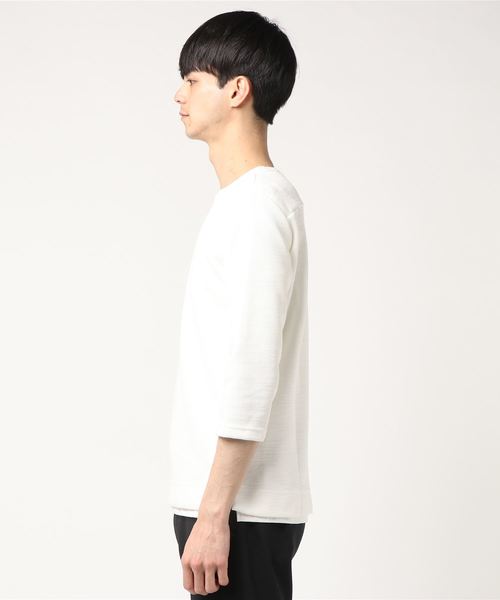 BLISS POINT（ブリスポイント）の「ニットソーレイヤード7分袖/781863（Tシャツ/カットソー・メンズ・ホワイト/ネイビー/ブラック/ベージュ・MEDIUM/LARGE）」の7枚目の写真