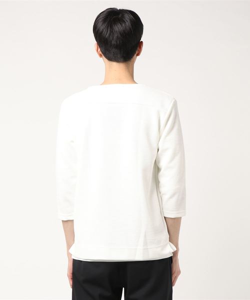 BLISS POINT（ブリスポイント）の「ニットソーレイヤード7分袖/781863（Tシャツ/カットソー・メンズ・ホワイト/ネイビー/ブラック/ベージュ・MEDIUM/LARGE）」の5枚目の写真