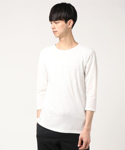 BLISS POINT（ブリスポイント）の「ニットソーレイヤード7分袖/781863（Tシャツ/カットソー・メンズ・ホワイト/ネイビー/ブラック/ベージュ・MEDIUM/LARGE）」の6枚目の写真