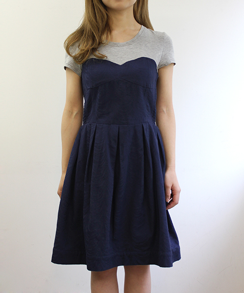 Kastane（カスタネ）の「【Kastane】ビスチェ風ワンピース（ワンピース・レディース・グレー/ネイビー/ターコイズブルー・FREE）」の4枚目の写真