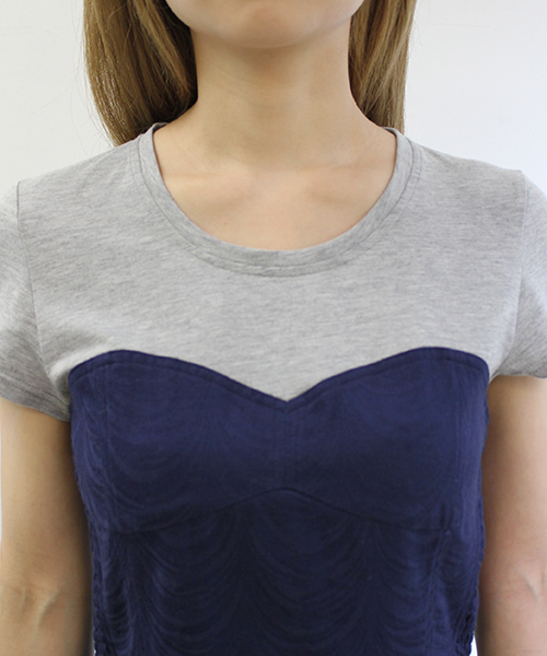 Kastane（カスタネ）の「【Kastane】ビスチェ風ワンピース（ワンピース・レディース・グレー/ネイビー/ターコイズブルー・FREE）」の8枚目の写真