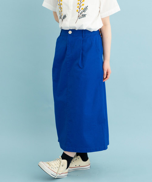 POU DOU DOU(プードゥドゥ)の「ナロースカート(デニムスカート・レディース・インディゴブルー/ブルー/キナリ・3)」の19枚目の写真