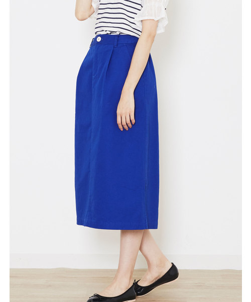 POU DOU DOU(プードゥドゥ)の「ナロースカート(デニムスカート・レディース・インディゴブルー/ブルー/キナリ・3)」の16枚目の写真