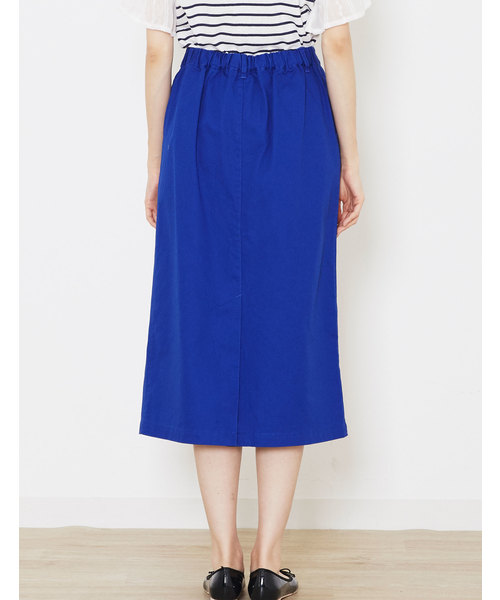 POU DOU DOU(プードゥドゥ)の「ナロースカート(デニムスカート・レディース・インディゴブルー/ブルー/キナリ・3)」の11枚目の写真