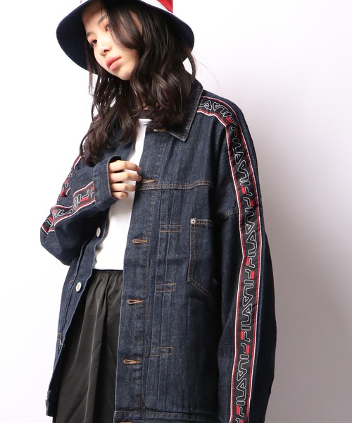 セール Fila Heritage フィラ 袖ラインコットンデニムシャツジャケット デニムジャケット Fila Heritage フィラヘリテージ のファッション通販 Zozotown