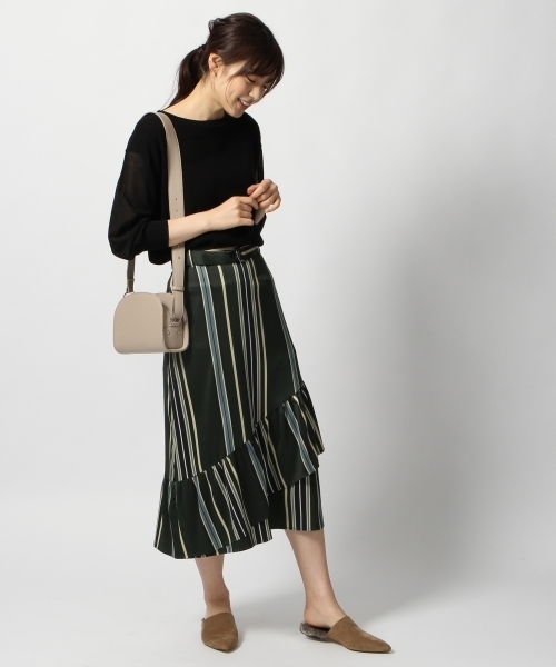 GLOBAL WORK（グローバルワーク）の「シアースリーブアゼプルオーバー長袖/802754（ニット/セーター・レディース・ワインレッド/オフホワイト/ブラック/グレー・LARGE/MEDIUM）」の6枚目の写真