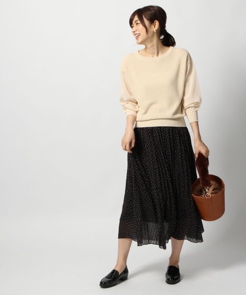 GLOBAL WORK（グローバルワーク）の「シアースリーブアゼプルオーバー長袖/802754（ニット/セーター・レディース・ワインレッド/オフホワイト/ブラック/グレー・LARGE/MEDIUM）」の8枚目の写真