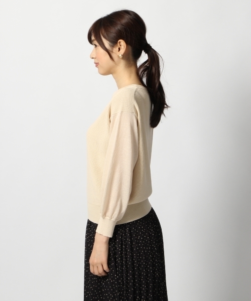 GLOBAL WORK（グローバルワーク）の「シアースリーブアゼプルオーバー長袖/802754（ニット/セーター・レディース・ワインレッド/オフホワイト/ブラック/グレー・LARGE/MEDIUM）」の9枚目の写真