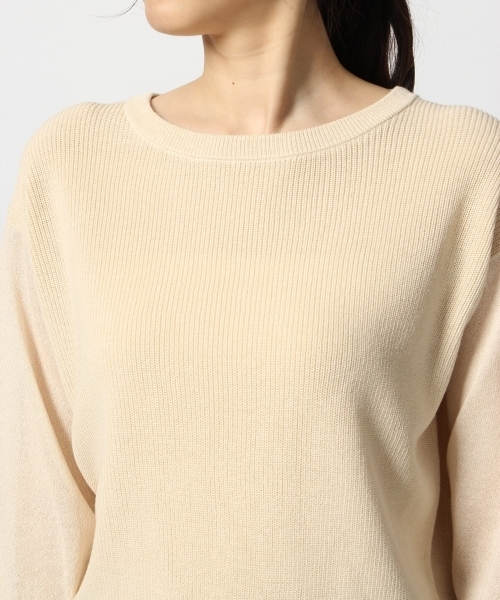 GLOBAL WORK（グローバルワーク）の「シアースリーブアゼプルオーバー長袖/802754（ニット/セーター・レディース・ワインレッド/オフホワイト/ブラック/グレー・LARGE/MEDIUM）」の11枚目の写真