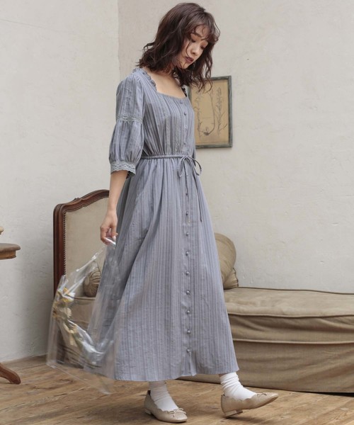 one after another NICE CLAUP（ワンアフターアナザーナイスクラップ）の「カラミレースワンピース（ワンピース・レディース・ブラック/ブルー系その他/イエロー系その他・FREE）」の6枚目の写真