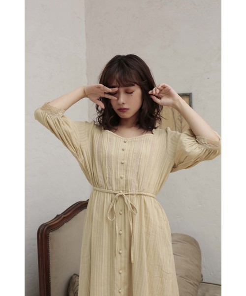 one after another NICE CLAUP（ワンアフターアナザーナイスクラップ）の「カラミレースワンピース（ワンピース・レディース・ブラック/ブルー系その他/イエロー系その他・FREE）」の14枚目の写真