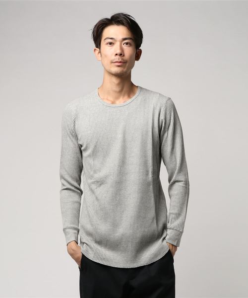 VENCEEXCHANGE（ヴァンスエクスチェンジ）の「ロゴワッフル長袖Tシャツ（Tシャツ/カットソー・メンズ・ホワイト/グレー/ブラック・M/L）」の13枚目の写真