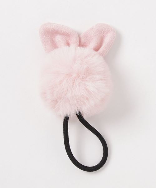 Catherine Cottage（キャサリンコテージ）の「うさ耳付きフェイクファーポンポンヘアゴム（ヘアゴム・キッズ・ベージュ/クリーム/ベビーピンク/ホワイト/グレー・FREE）」の5枚目の写真