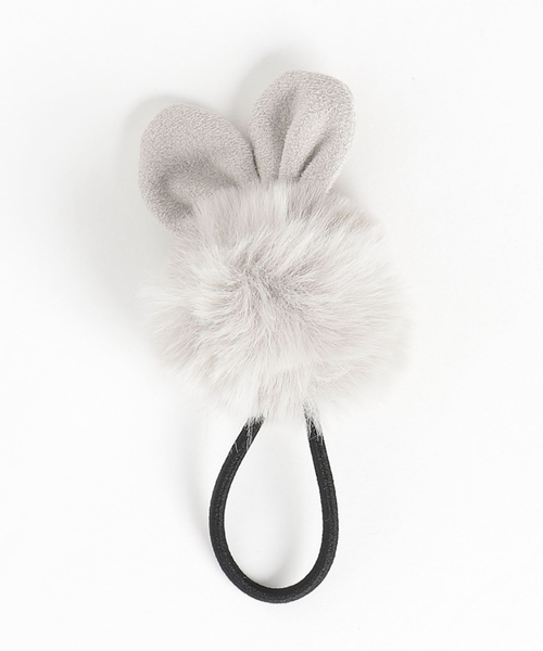 Catherine Cottage（キャサリンコテージ）の「うさ耳付きフェイクファーポンポンヘアゴム（ヘアゴム・キッズ・ベージュ/クリーム/ベビーピンク/ホワイト/グレー・FREE）」の8枚目の写真