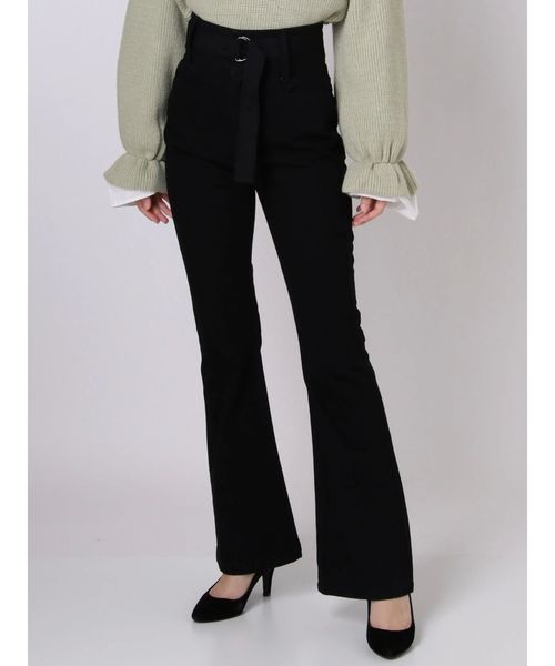 EMODA(エモダ)の「インベルトジャストウエストフレアデニム(デニムパンツ・レディース・インディゴブルー/ブラック・MEDIUM/SMALL/X-SMALL)」の13枚目の写真