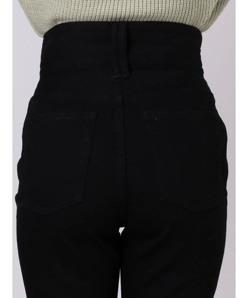 EMODA(エモダ)の「インベルトジャストウエストフレアデニム(デニムパンツ・レディース・インディゴブルー/ブラック・MEDIUM/SMALL/X-SMALL)」の5枚目の写真