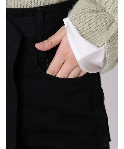 EMODA(エモダ)の「インベルトジャストウエストフレアデニム(デニムパンツ・レディース・インディゴブルー/ブラック・MEDIUM/SMALL/X-SMALL)」の10枚目の写真