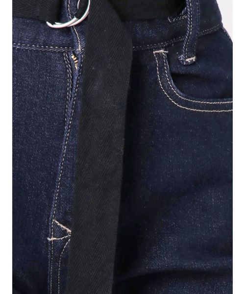 EMODA(エモダ)の「インベルトジャストウエストフレアデニム(デニムパンツ・レディース・インディゴブルー/ブラック・MEDIUM/SMALL/X-SMALL)」の7枚目の写真