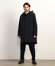 Giorgio Armani 黒 トレンチコート ダブルブレスト トレンチコート ソフトタッチナイロン | Emporio